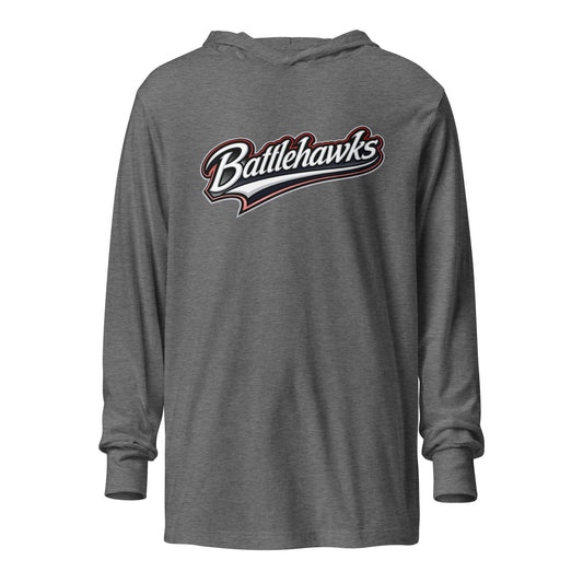 Performance | Hooded Long Sleeve T Shirt | Oxford Battlehawks 13U | Mark Logo