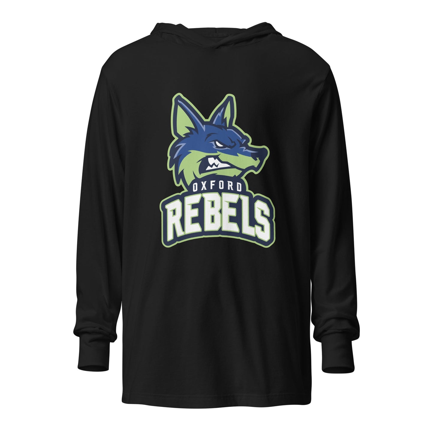 Performance | Hooded Long Sleeve T Shirt | Oxford Rebels 12U | Mascot Logo