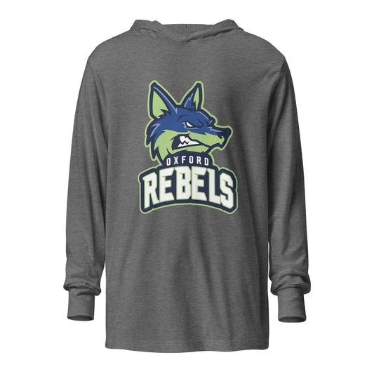 Performance | Hooded Long Sleeve T Shirt | Oxford Rebels 12U | Mascot Logo