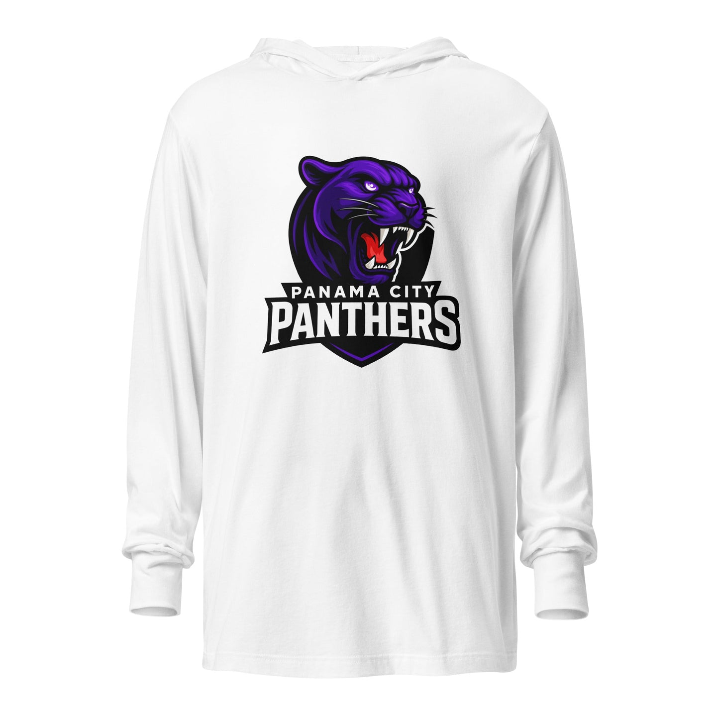 Performance | Hooded Long Sleeve T Shirt | Panama City Panthers | Mascot Logo