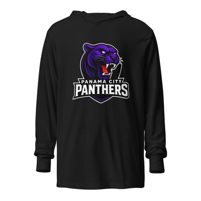 Performance | Hooded Long Sleeve T Shirt | Panama City Panthers | Mascot Logo
