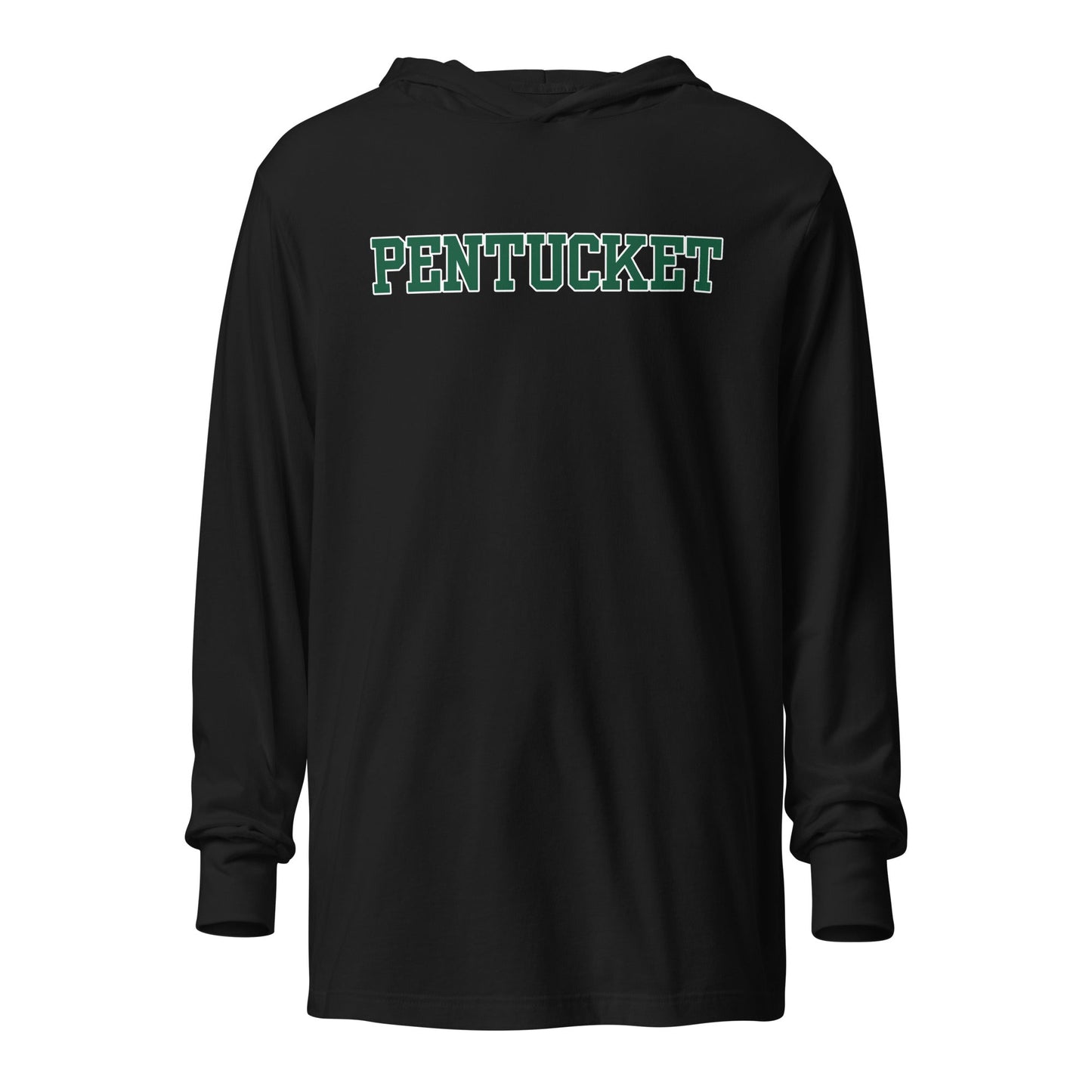 Performance | Hooded Long Sleeve T Shirt | Pentucket Youth Football and Cheer | Script Logo