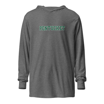 Performance | Hooded Long Sleeve T Shirt | Pentucket Youth Football and Cheer | Script Logo