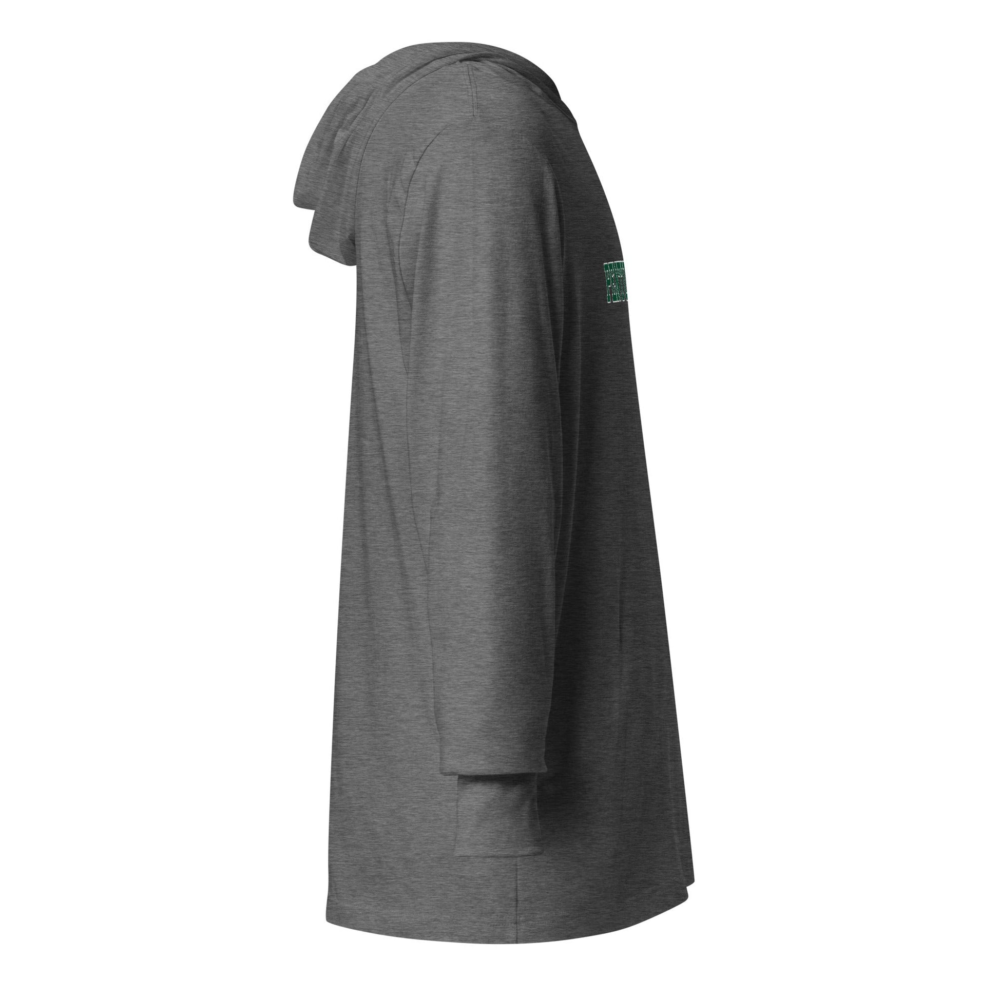 Performance | Hooded Long Sleeve T Shirt | Pentucket Youth Football and Cheer | Script Logo