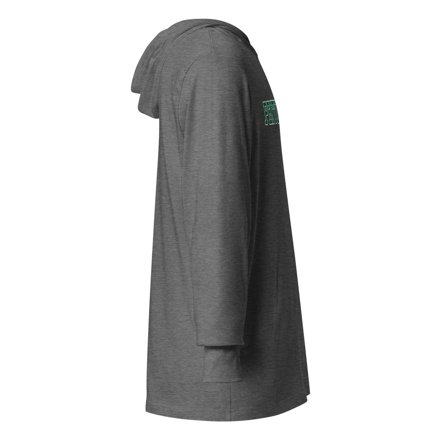 Performance | Hooded Long Sleeve T Shirt | Pentucket Youth Football and Cheer | Script Logo