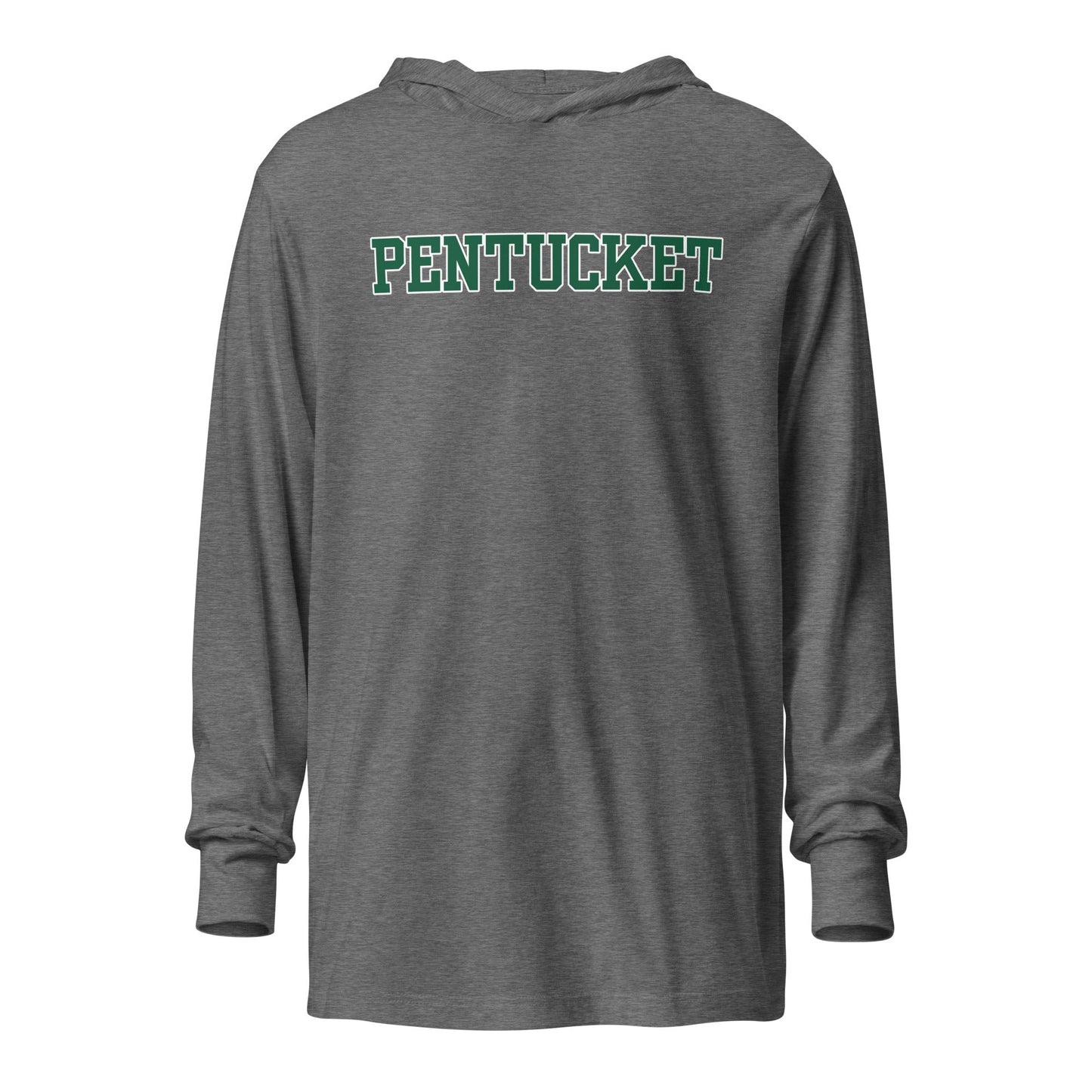 Performance | Hooded Long Sleeve T Shirt | Pentucket Youth Football and Cheer | Script Logo