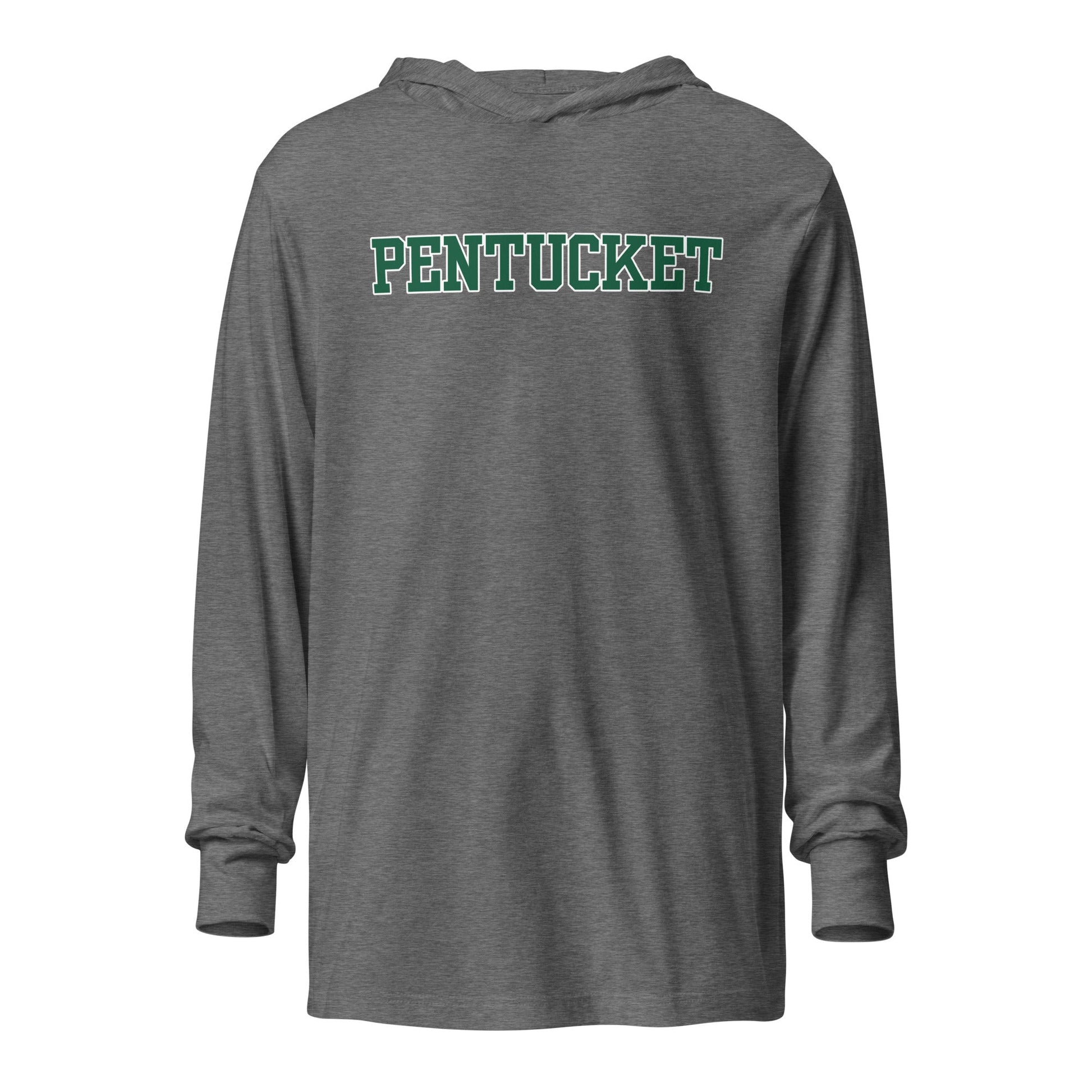 Performance | Hooded Long Sleeve T Shirt | Pentucket Youth Football and Cheer | Script Logo