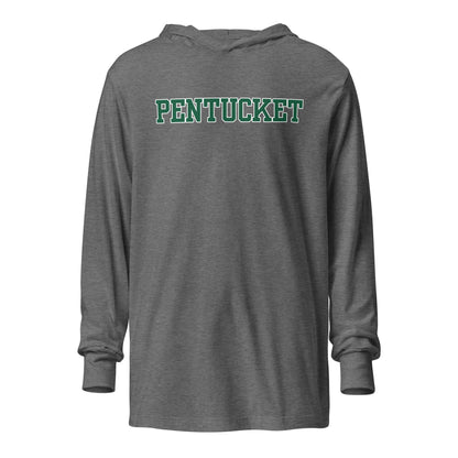 Performance | Hooded Long Sleeve T Shirt | Pentucket Youth Football and Cheer | Script Logo