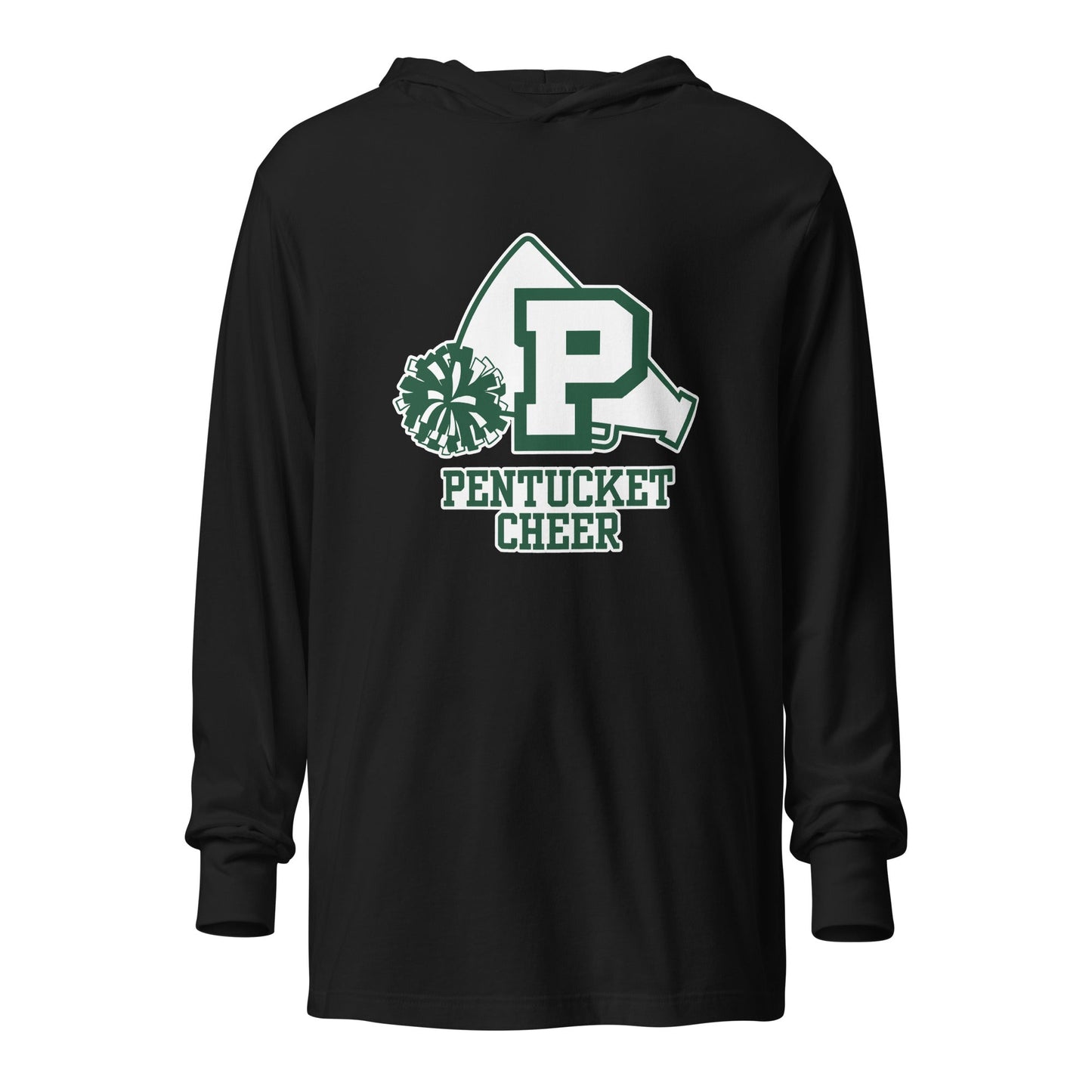 Performance | Hooded Long Sleeve T Shirt | Pentucket Youth Football and Cheer | Sideline Vanguard Logo