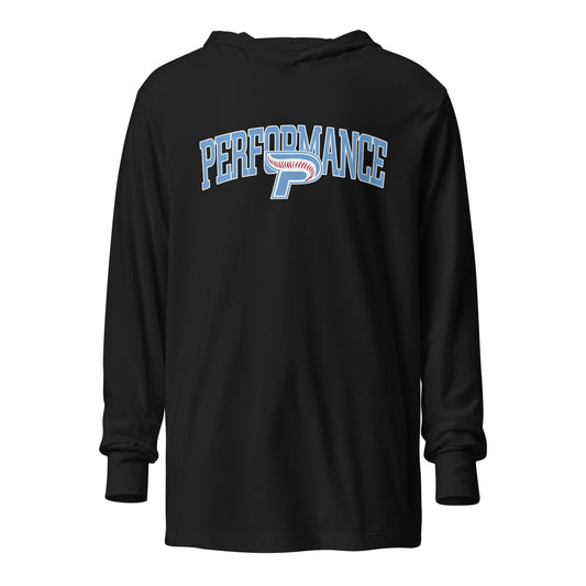 Performance | Hooded Long Sleeve T Shirt | Performance Baseball | Script Logo