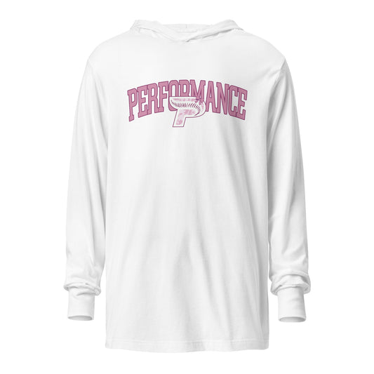 Performance | Hooded Long Sleeve T Shirt | Performance Baseball | Varsity Mark Logo