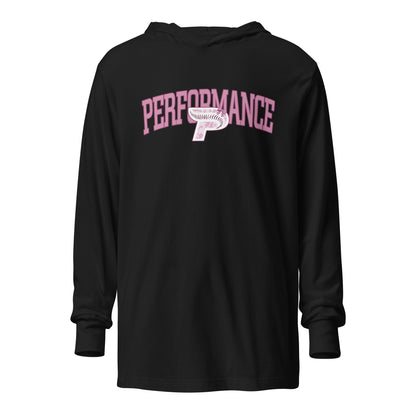 Performance | Hooded Long Sleeve T Shirt | Performance Baseball | Varsity Mark Logo