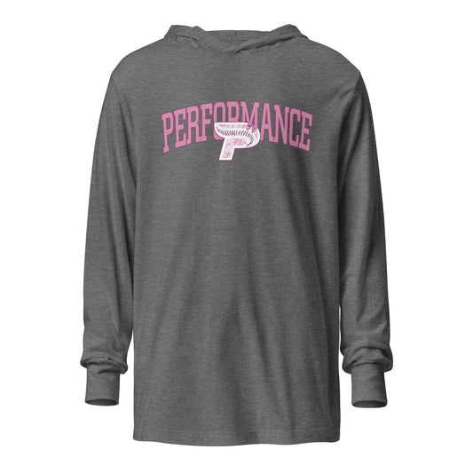 Performance | Hooded Long Sleeve T Shirt | Performance Baseball | Varsity Mark Logo