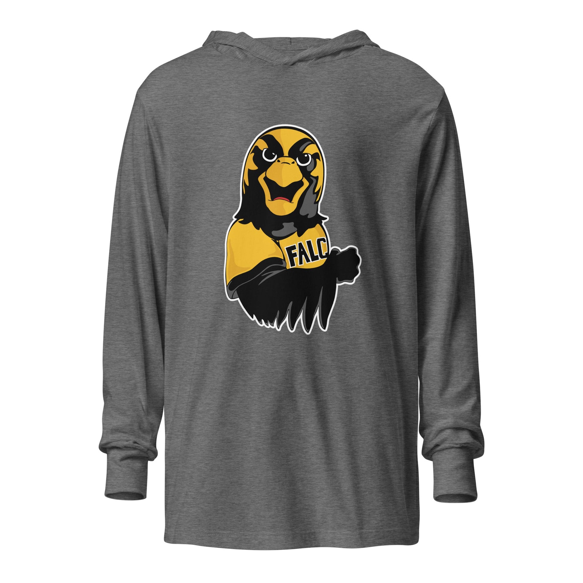 Performance | Hooded Long Sleeve T Shirt | Pfeiffer University Golf | Mascot Logo