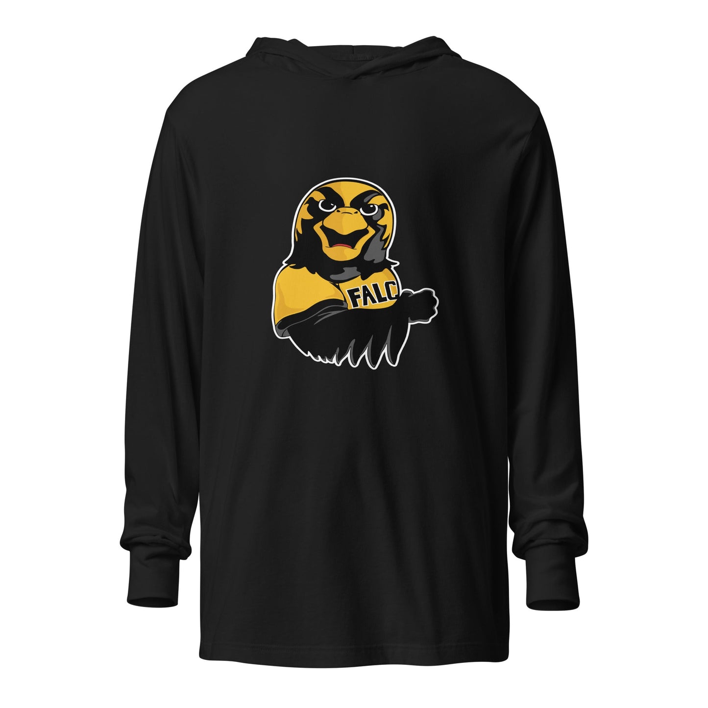 Performance | Hooded Long Sleeve T Shirt | Pfeiffer University Golf | Mascot Logo
