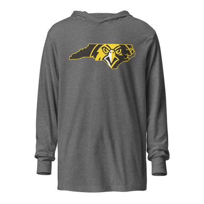 Performance | Hooded Long Sleeve T Shirt | Pfeiffer University Golf | NC Logo