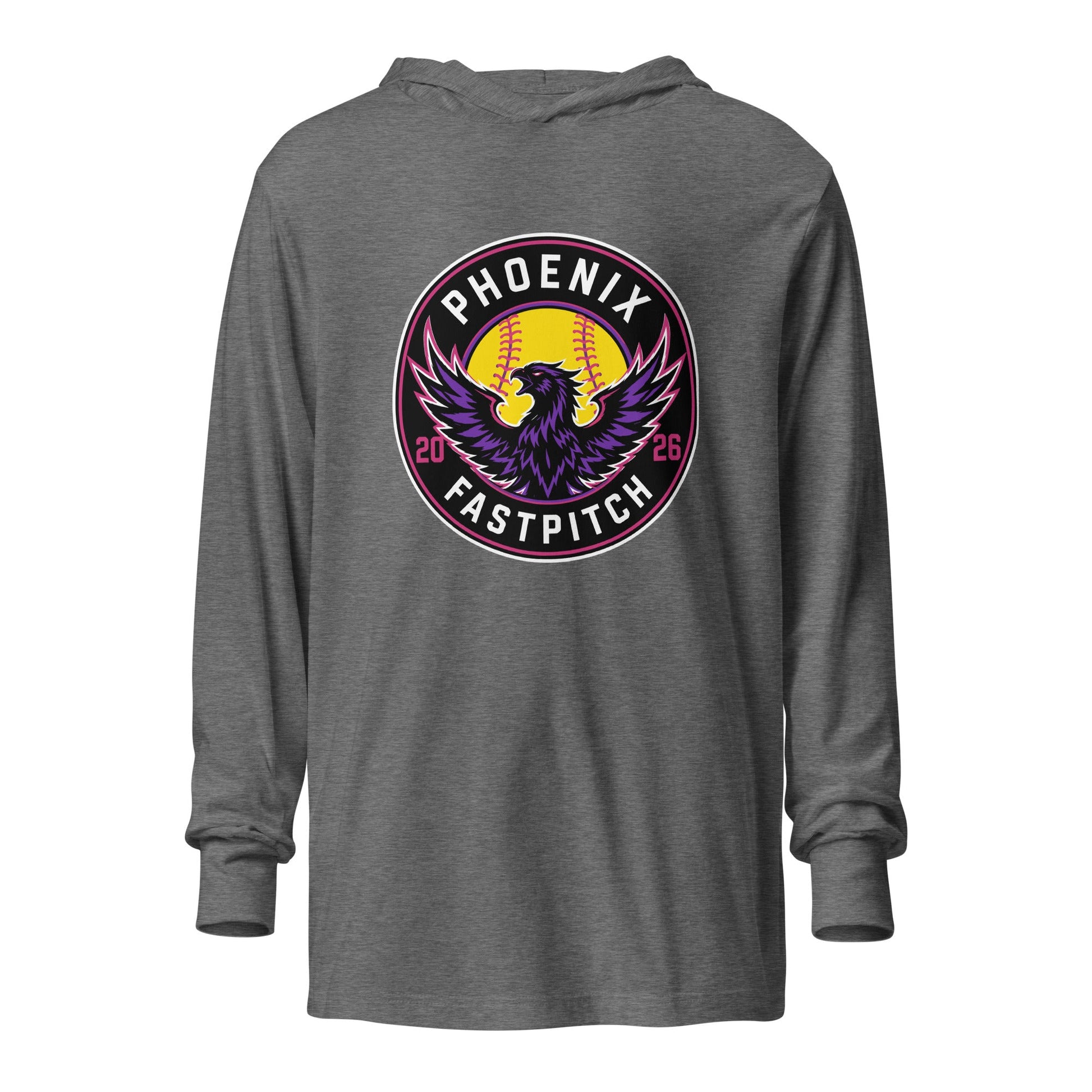 Performance | Hooded Long Sleeve T Shirt | Phoenix Fastpitch | Badge Logo