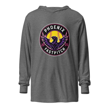 Performance | Hooded Long Sleeve T Shirt | Phoenix Fastpitch | Badge Logo
