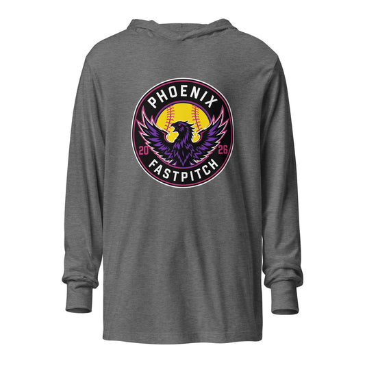 Performance | Hooded Long Sleeve T Shirt | Phoenix Fastpitch | Badge Logo
