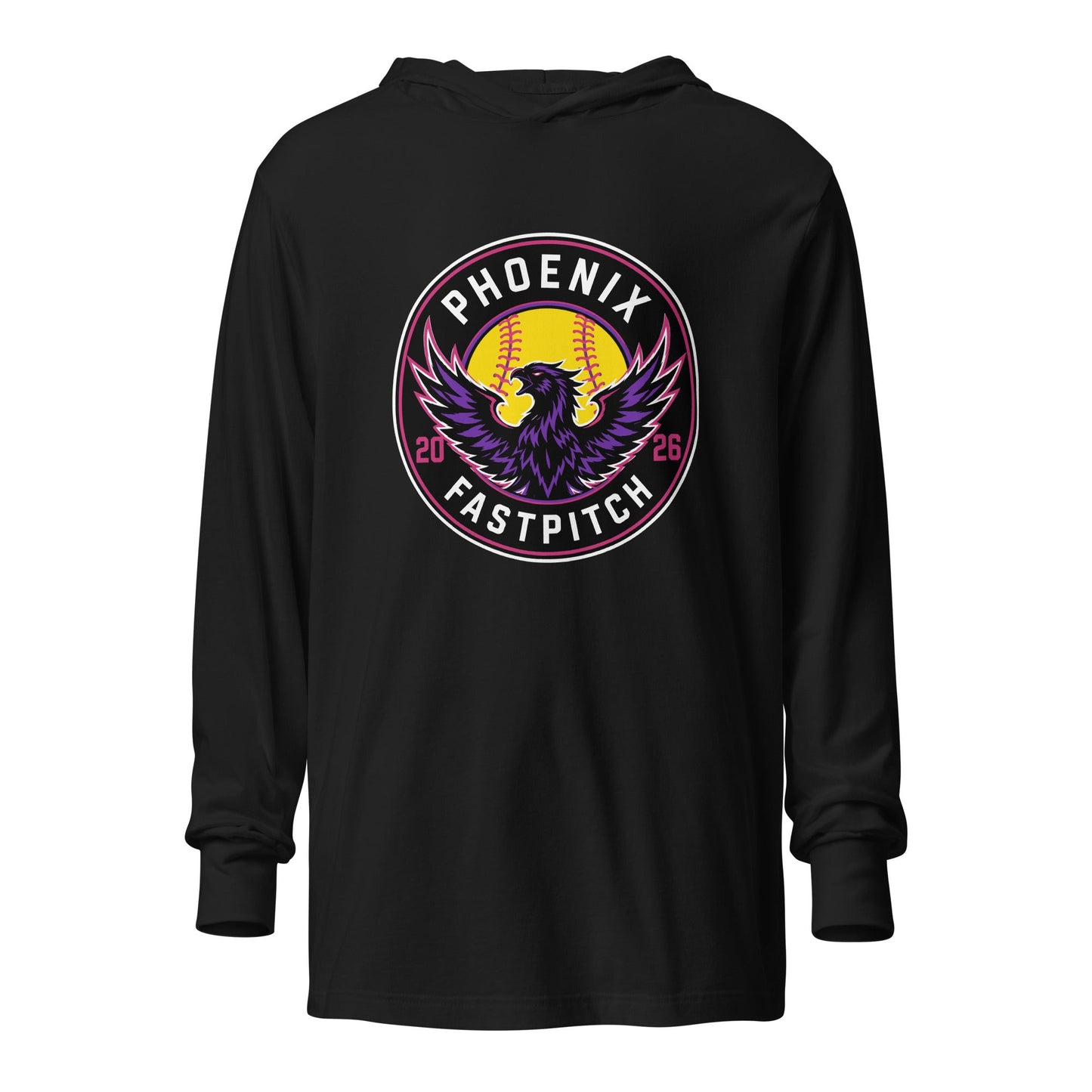 Performance | Hooded Long Sleeve T Shirt | Phoenix Fastpitch | Badge Logo