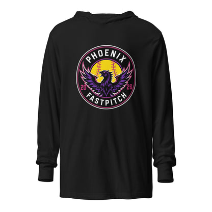 Performance | Hooded Long Sleeve T Shirt | Phoenix Fastpitch | Badge Logo