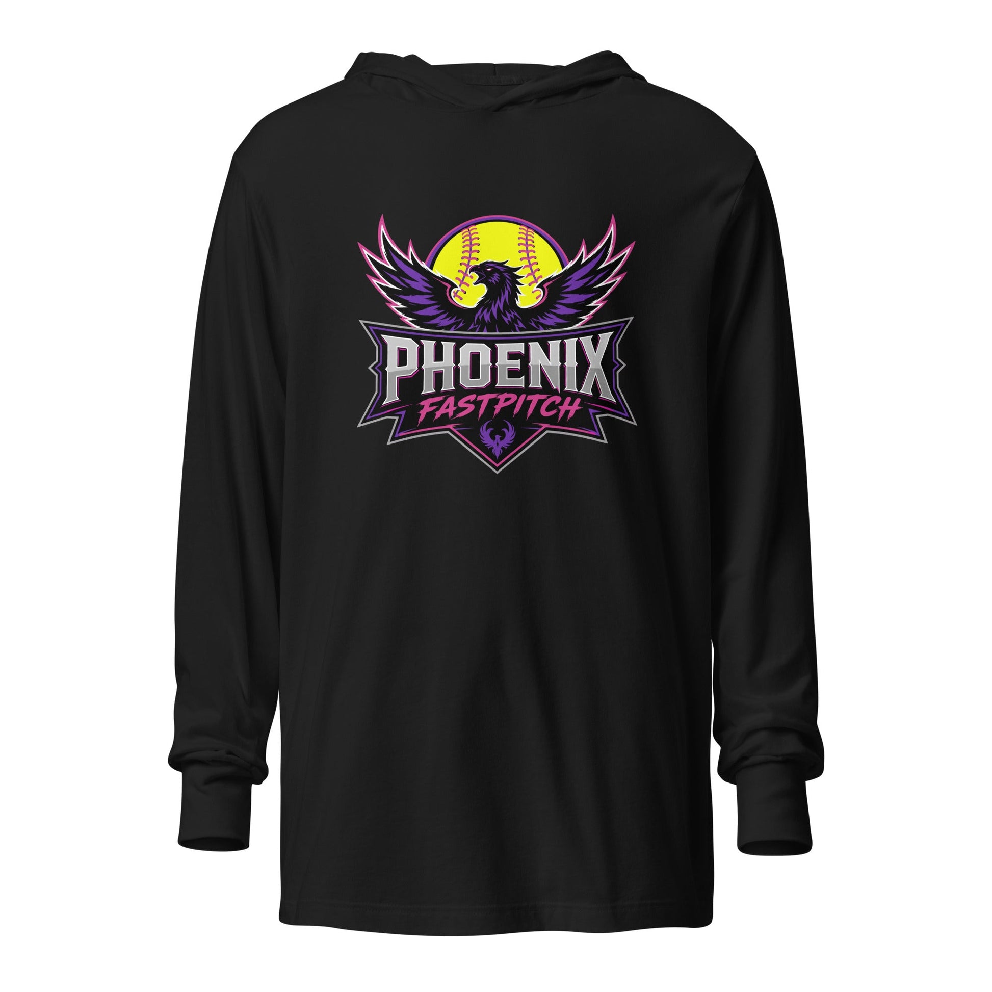 Performance | Hooded Long Sleeve T Shirt | Phoenix Fastpitch | Emblem Logo