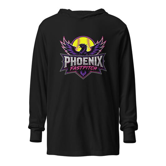 Performance | Hooded Long Sleeve T Shirt | Phoenix Fastpitch | Emblem Logo