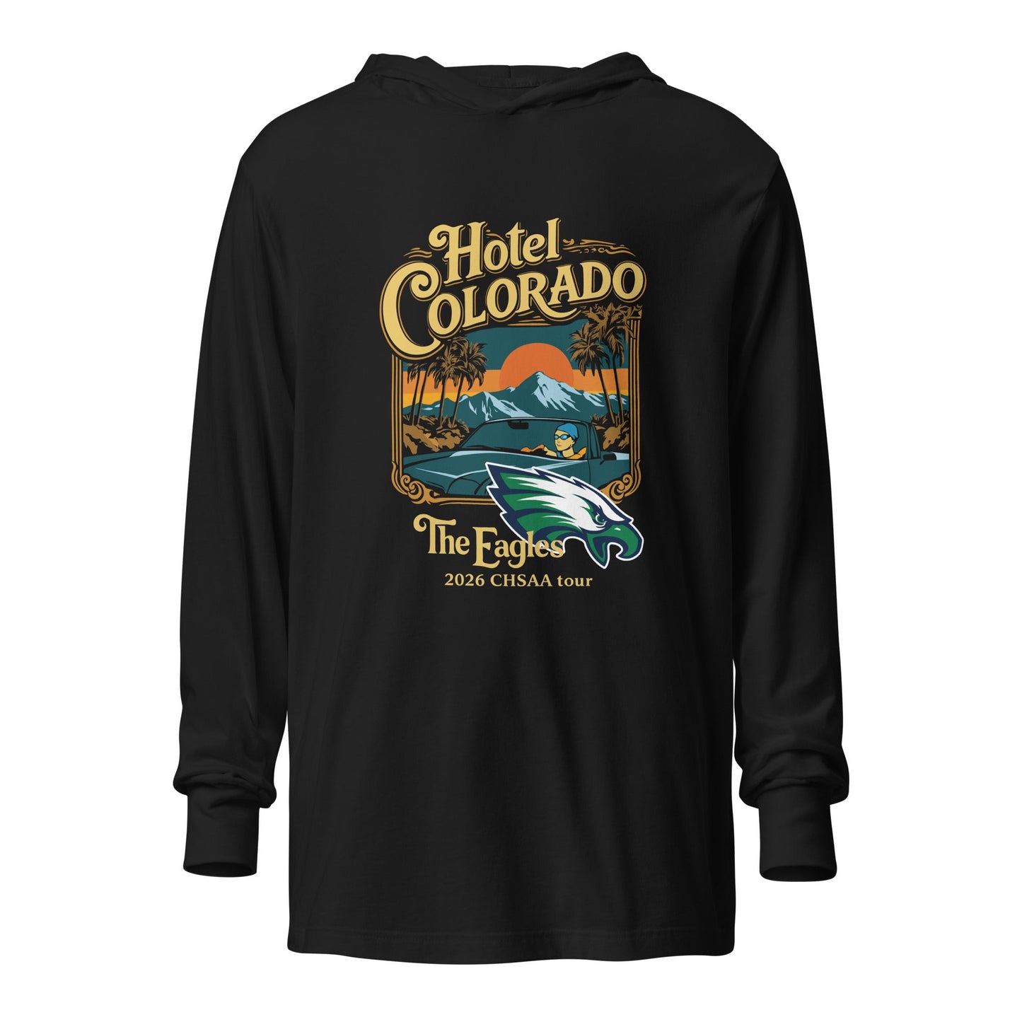 Performance | Hooded Long Sleeve T Shirt | PINE CREEK SWIM & DIVE | Hotel Colorado Logo