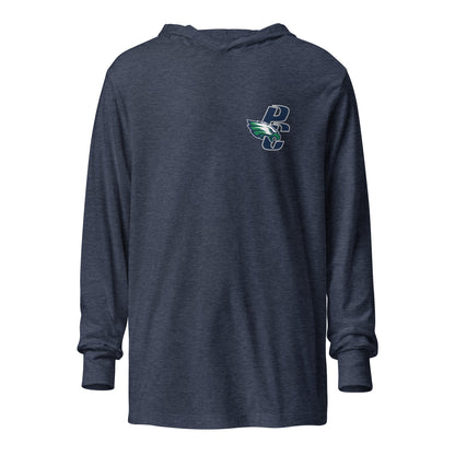 Performance | Hooded Long Sleeve T Shirt | PINE CREEK SWIM & DIVE | PC Mascot Logo