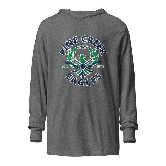 Performance | Hooded Long Sleeve T Shirt | PINE CREEK SWIM & DIVE | Swim & Dive Logo