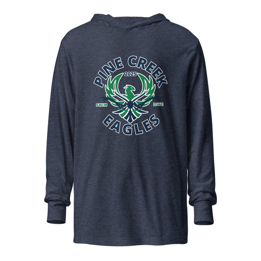 Performance | Hooded Long Sleeve T Shirt | PINE CREEK SWIM & DIVE | Swim & Dive Logo
