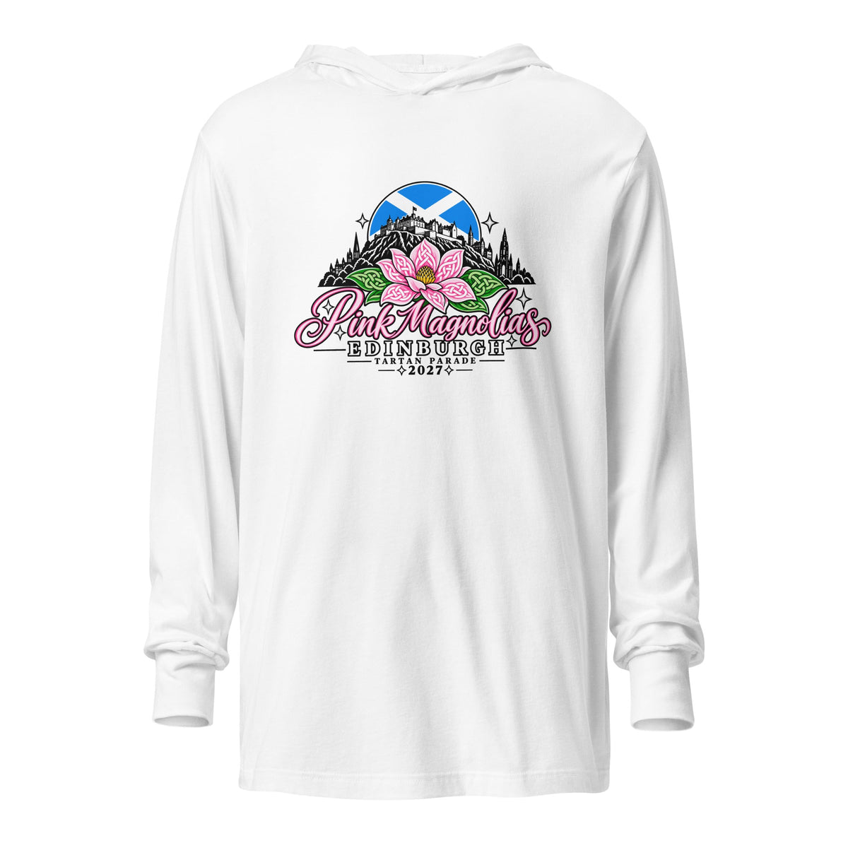 Performance | Hooded Long Sleeve T Shirt | Pink Magnolias Dance | Vanguard Logo