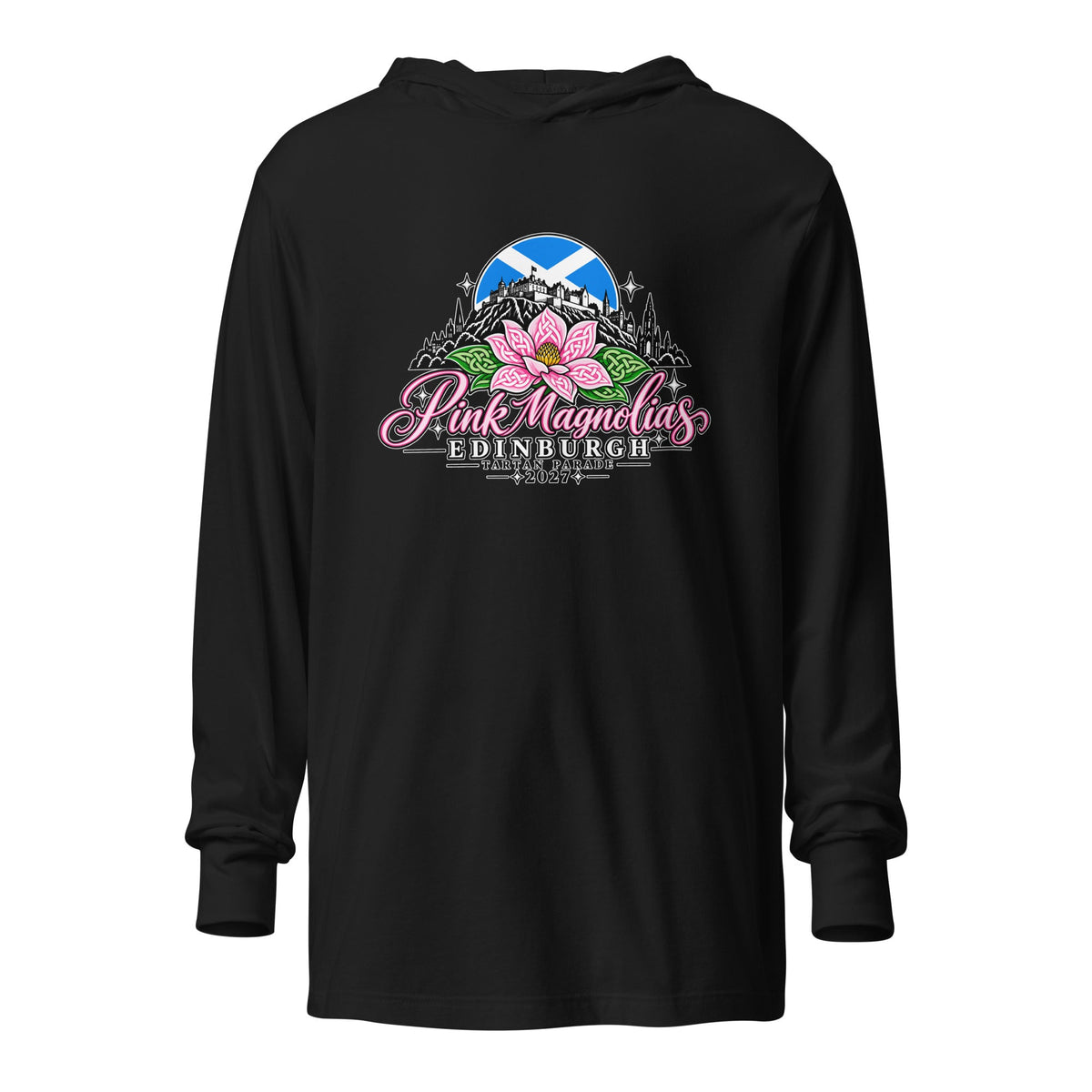 Performance | Hooded Long Sleeve T Shirt | Pink Magnolias Dance | Vanguard Logo