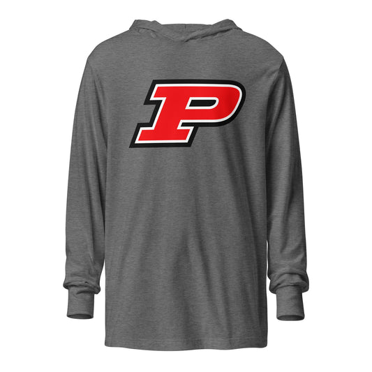 Performance | Hooded Long Sleeve T Shirt | Pisgah Rec League | Block P Logo