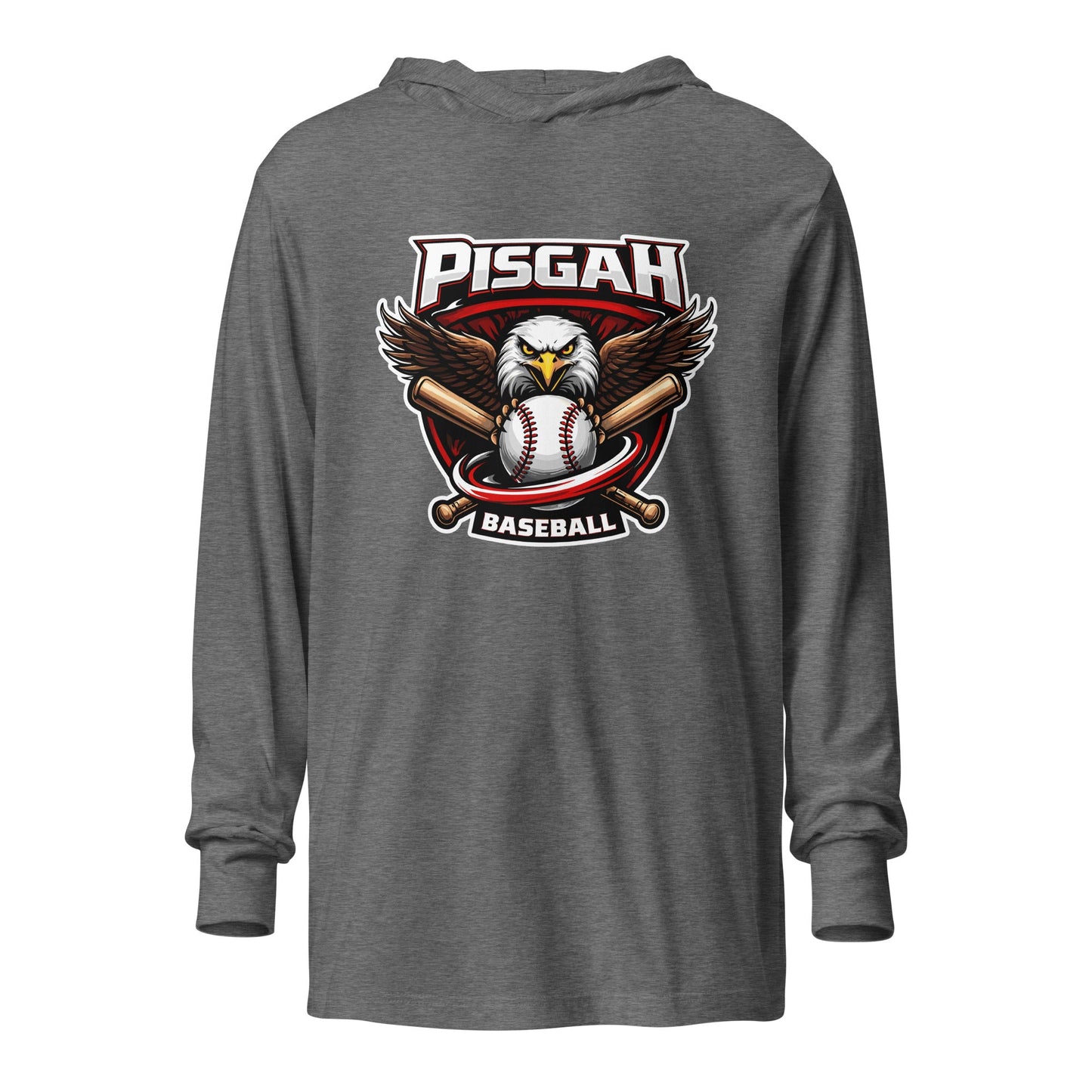 Performance | Hooded Long Sleeve T Shirt | Pisgah Rec League | Eagle Baseball Logo