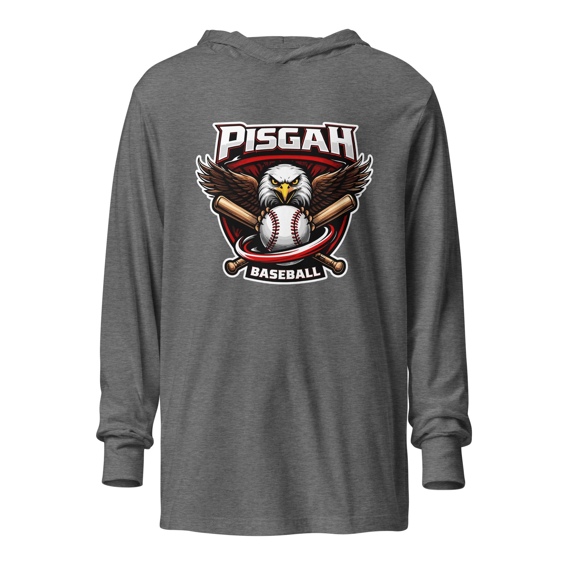 Performance | Hooded Long Sleeve T Shirt | Pisgah Rec League | Eagle Baseball Logo