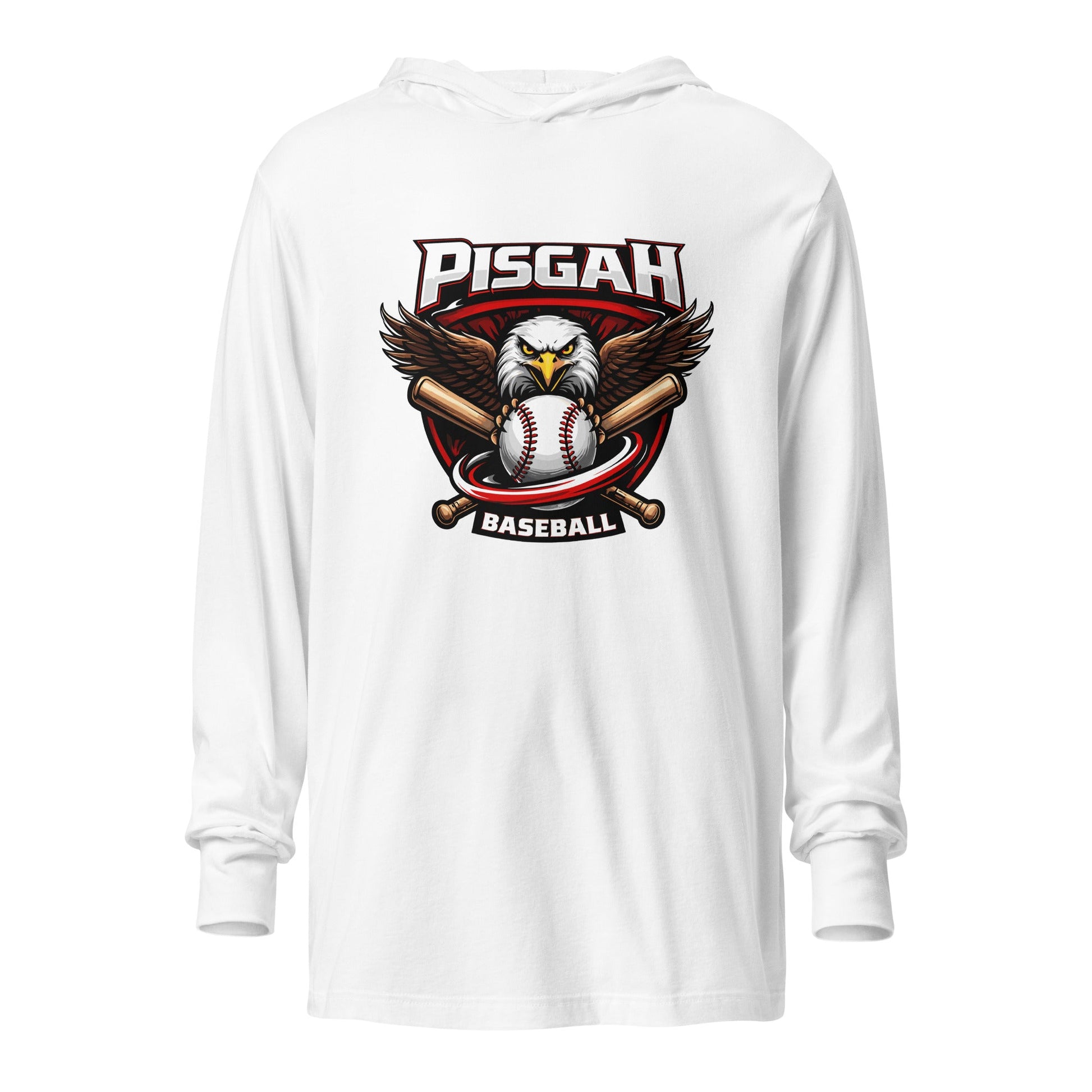 Performance | Hooded Long Sleeve T Shirt | Pisgah Rec League | Eagle Baseball Logo