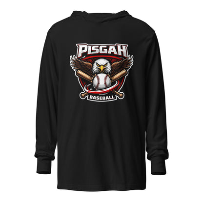 Performance | Hooded Long Sleeve T Shirt | Pisgah Rec League | Eagle Baseball Logo