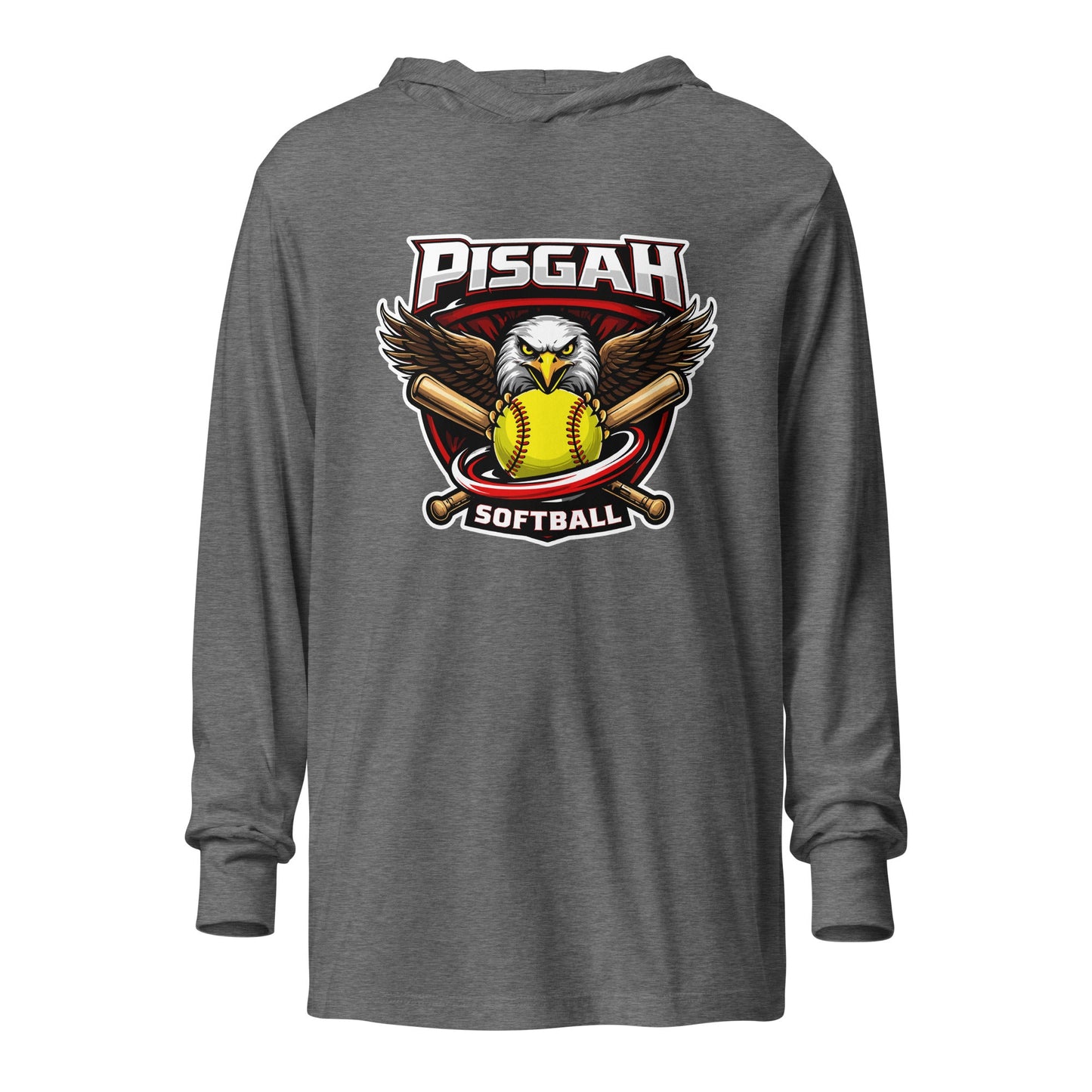 Performance | Hooded Long Sleeve T Shirt | Pisgah Rec League | Eagle Softball Logo
