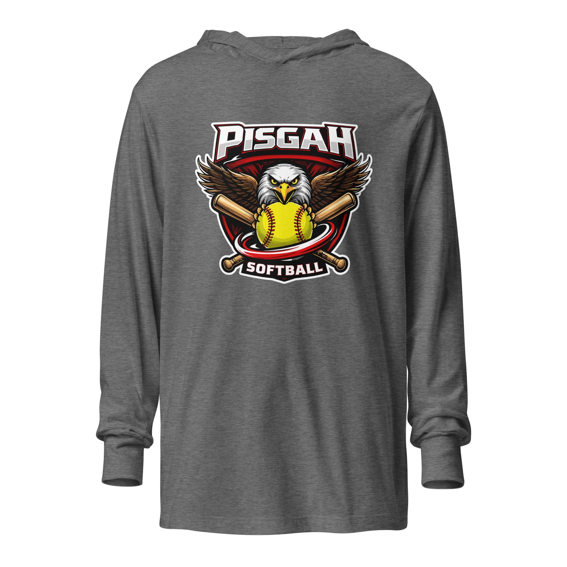 Performance | Hooded Long Sleeve T Shirt | Pisgah Rec League | Eagle Softball Logo
