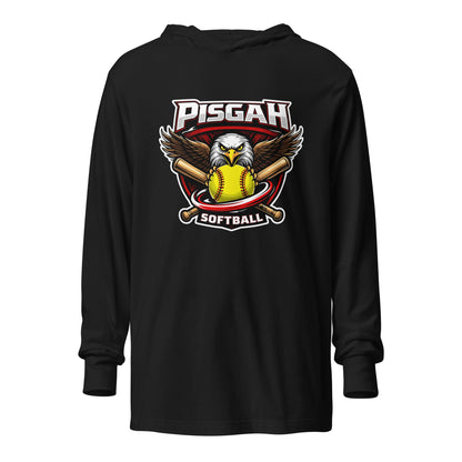 Performance | Hooded Long Sleeve T Shirt | Pisgah Rec League | Eagle Softball Logo