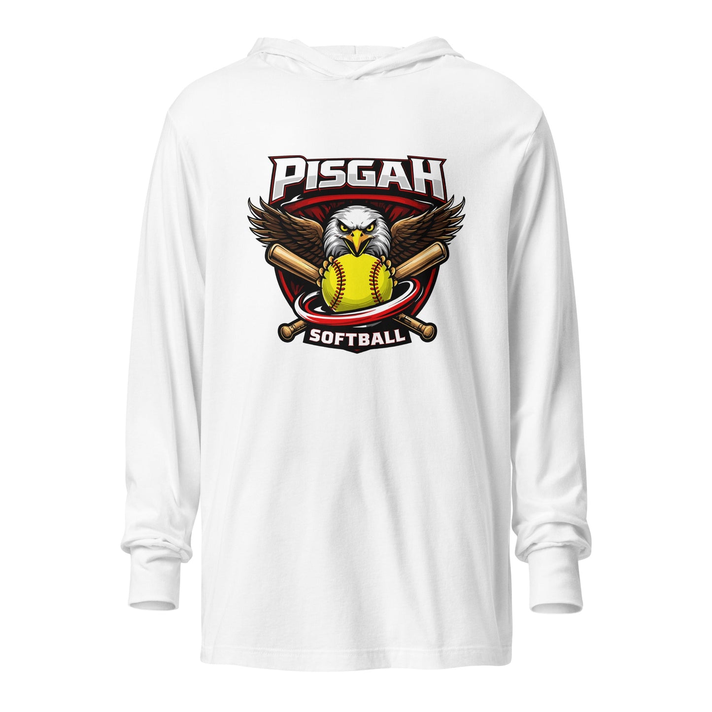 Performance | Hooded Long Sleeve T Shirt | Pisgah Rec League | Eagle Softball Logo