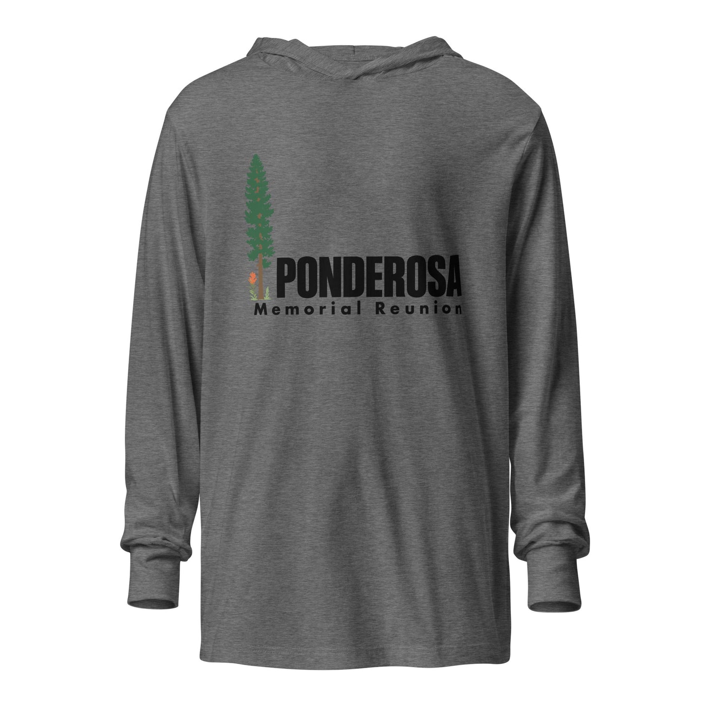 Performance | Hooded Long Sleeve T Shirt | ponderosa reunion | Memorial Logo