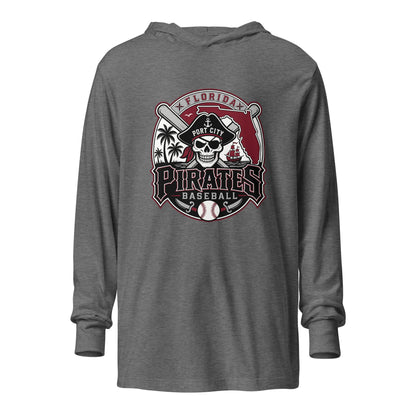 Performance | Hooded Long Sleeve T Shirt | Port City Pirates | Emblem Logo