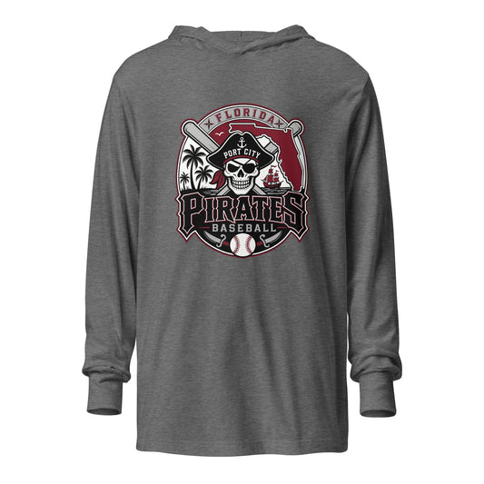Performance | Hooded Long Sleeve T Shirt | Port City Pirates | Emblem Logo