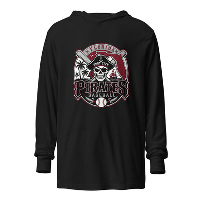 Performance | Hooded Long Sleeve T Shirt | Port City Pirates | Emblem Logo
