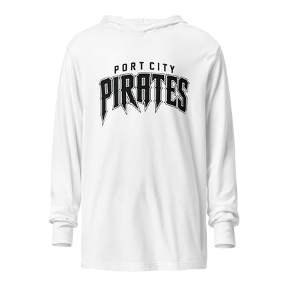 Performance | Hooded Long Sleeve T Shirt | Port City Pirates | Script Logo