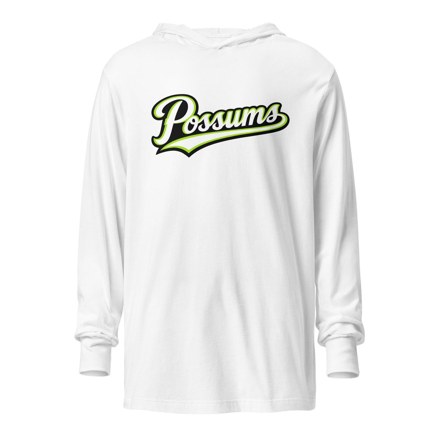 Performance | Hooded Long Sleeve T Shirt | Possums | Script Logo