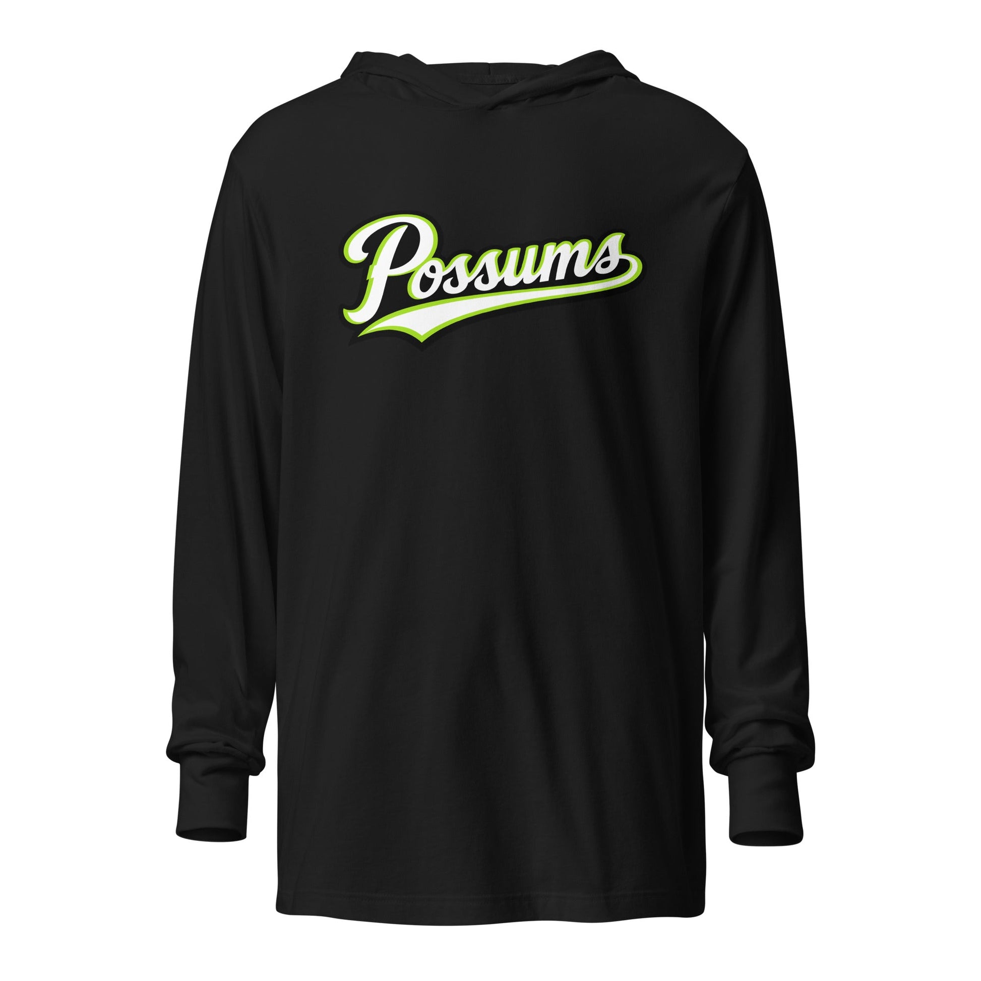 Performance | Hooded Long Sleeve T Shirt | Possums | Script Logo