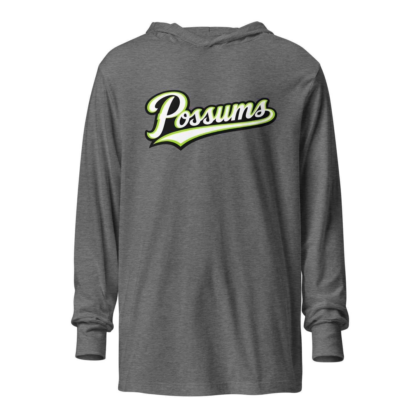 Performance | Hooded Long Sleeve T Shirt | Possums | Script Logo